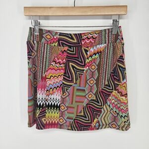 Dream Dance Mini Skirt Womens Small Geometric Boho Festival A-Line Fairy Indie